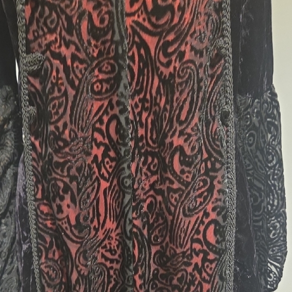 Lip Service Vintage Wimsigoth Vampire Gothic Black and Red Long Sleeve Dress - Picture 4 of 15